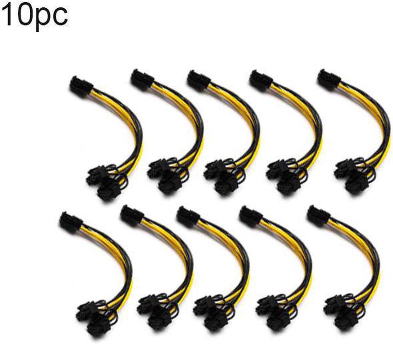 10Pcs 8 Pin PCI Express to Dual PCIE 8 (6+2) Pin Power Cable 25cm Splitter Cord For Graphics Card Power Supply Breakout Board