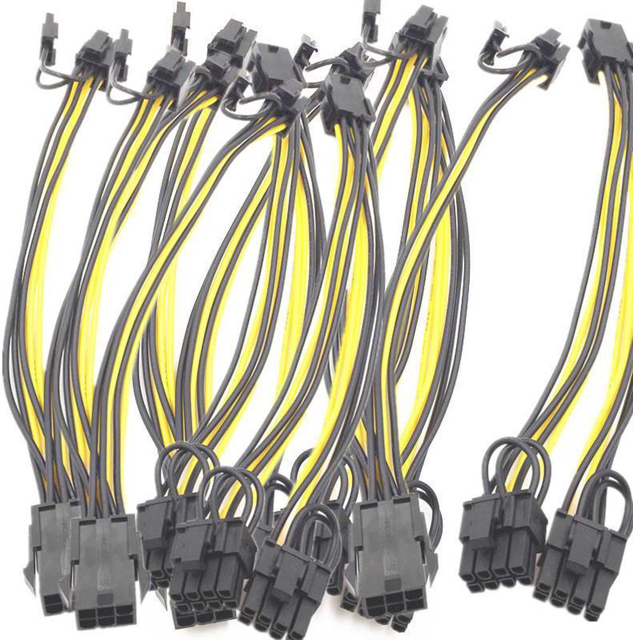 10PCS PCI-E 6 pin to Dual 6+2pin (6-pin/8 pin) Power Splitter Cable Graphics Card PCIE PCI Express 6Pin to Dual 8Pin Power Cable