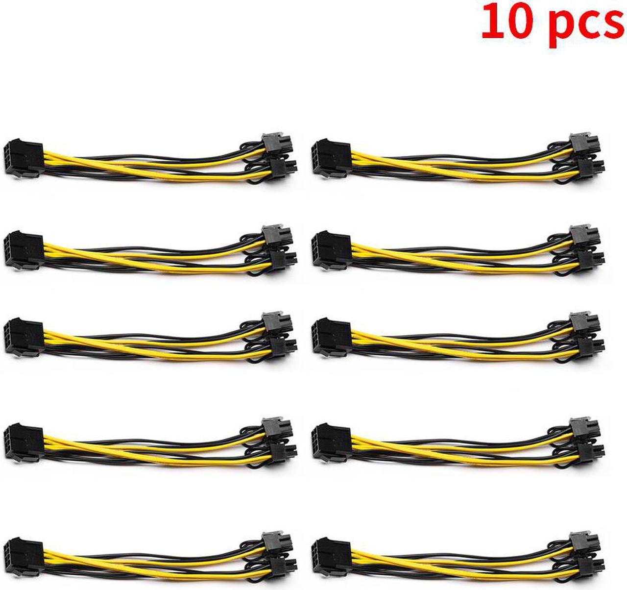 10pcs 8 Pin PCI Express to Dual PCIE 6+2 Pin Power Cable Motherboard Graphics Card PCI-E GPU Power Data Cable 21/50cm Splitter