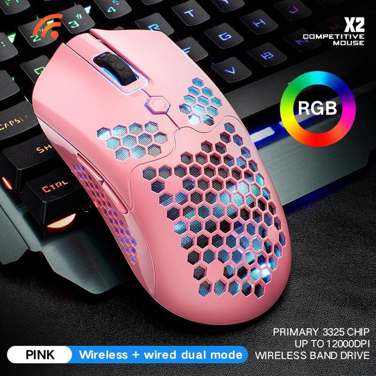 Alt view image 3 of 7 - X2 E-sport Wireless Mouse RGB Dual Mode Gaming Mechanical Macro Computer Notebook Mouse With Lightweight Shell Ultralight