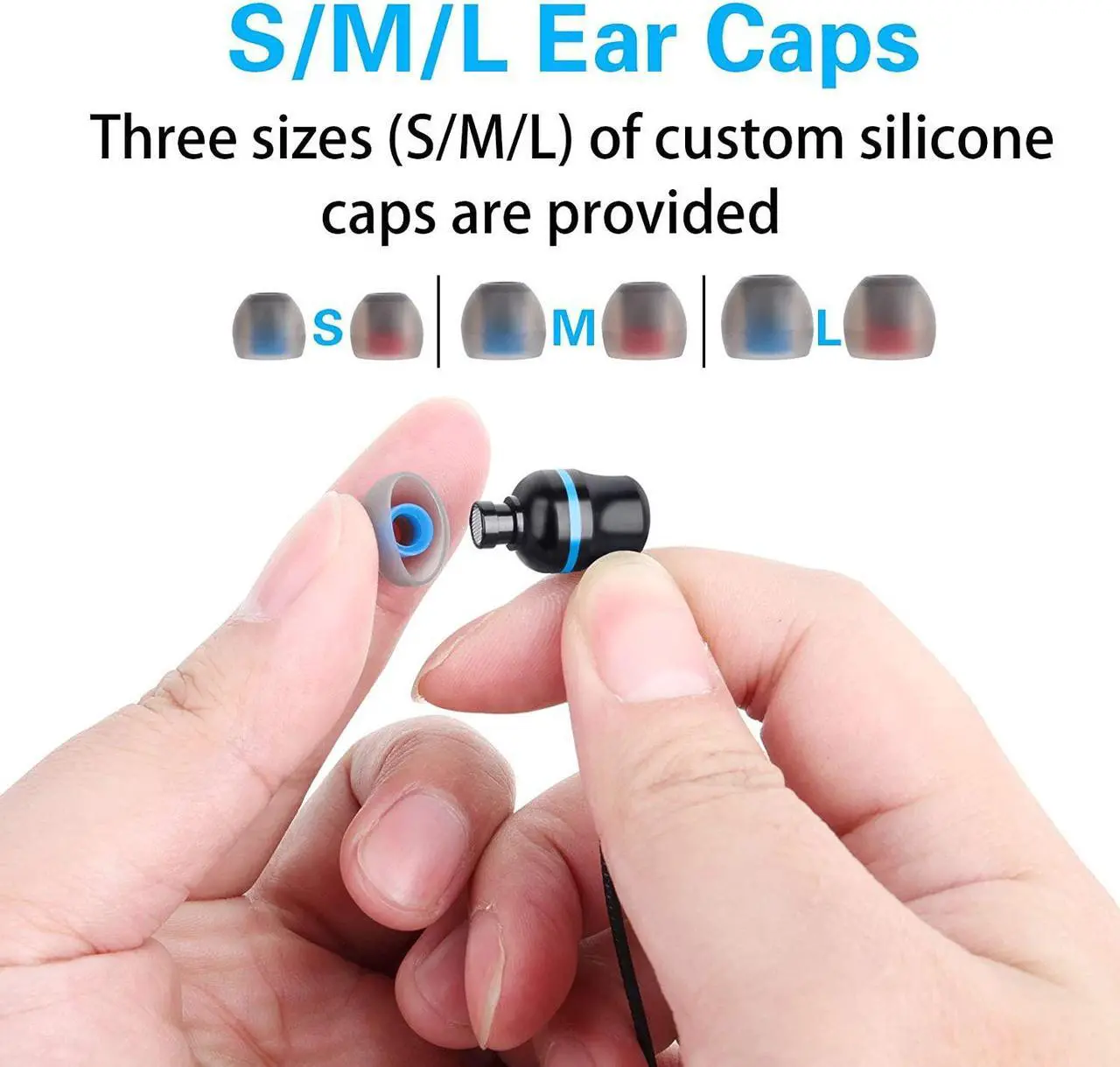 Alt view image 4 of 7 - Headphones for Oculus Quest 2 VR Headset Noise-Isolating in-Ear Earphones with 3D 360 Degree Sound and Custom Silicone Earbuds Caps (Black)