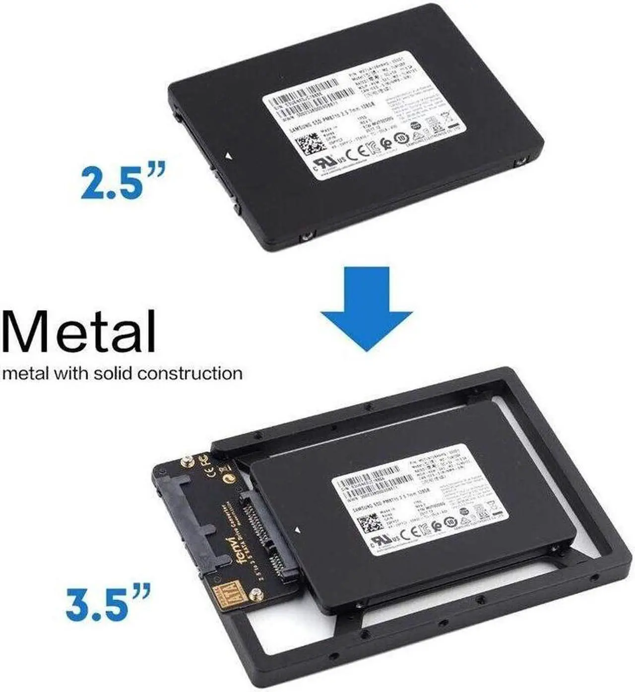 Main image of 2.5'' SSD & SATA Hard Drive to Desktop 3.5'' SATA Bay Converter Adapter Mounting Kit