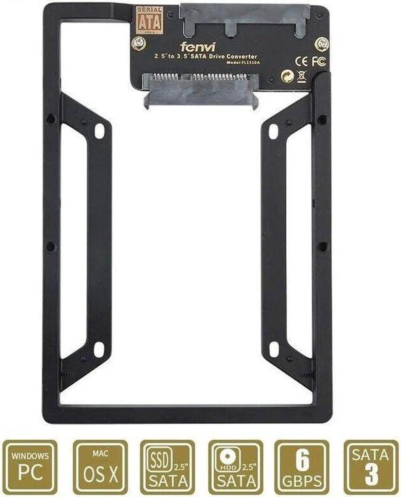 Alt view image 2 of 7 - 2.5'' SSD & SATA Hard Drive to Desktop 3.5'' SATA Bay Converter Adapter Mounting Kit