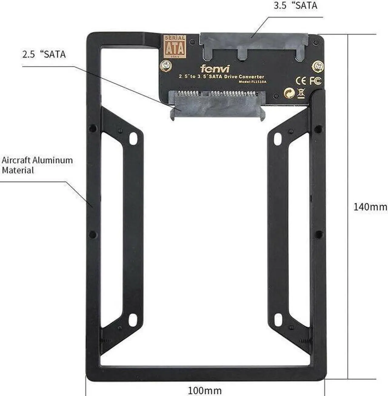 Alt view image 5 of 7 - 2.5'' SSD & SATA Hard Drive to Desktop 3.5'' SATA Bay Converter Adapter Mounting Kit