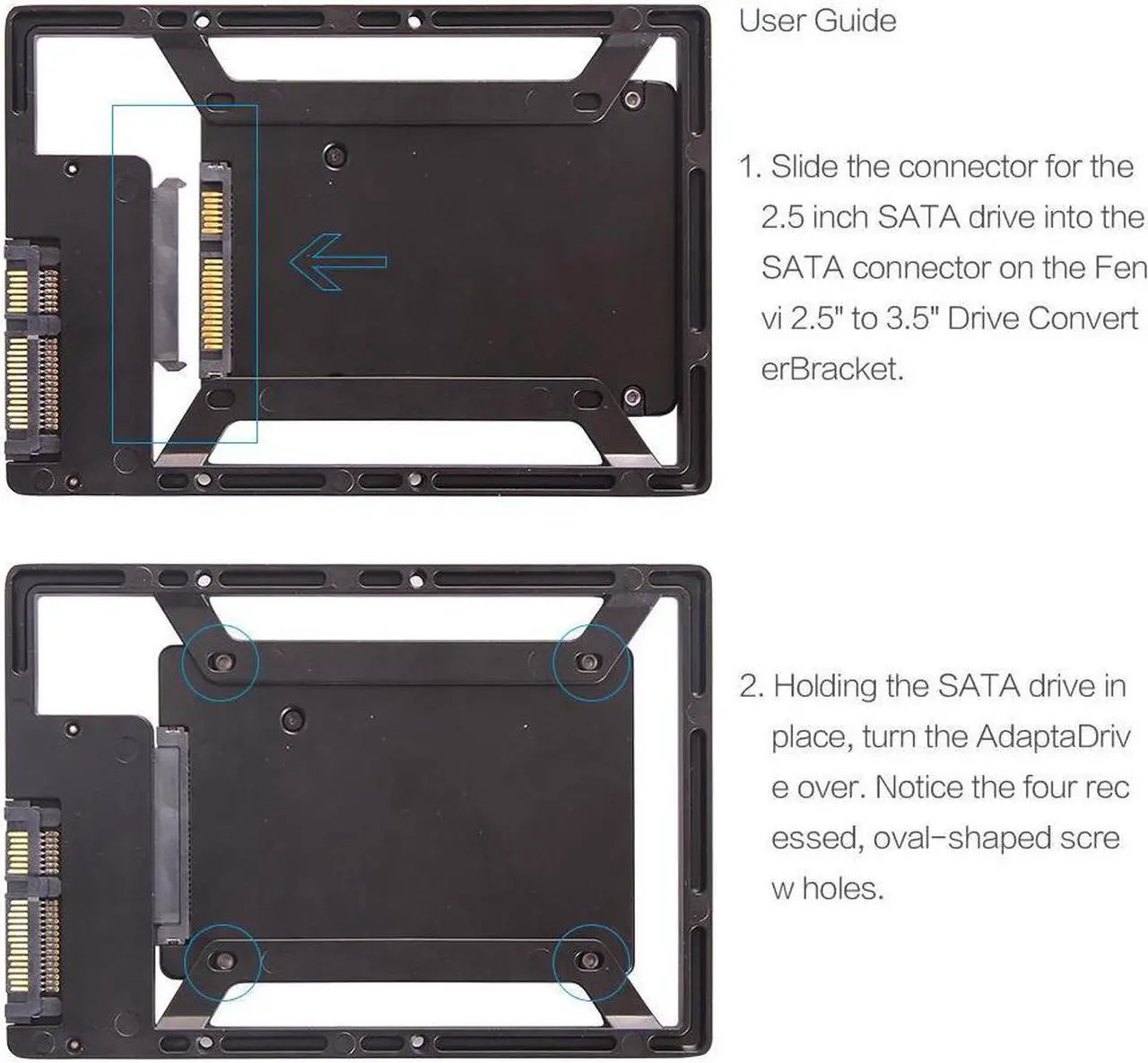 Alt view image 6 of 7 - 2.5'' SSD & SATA Hard Drive to Desktop 3.5'' SATA Bay Converter Adapter Mounting Kit