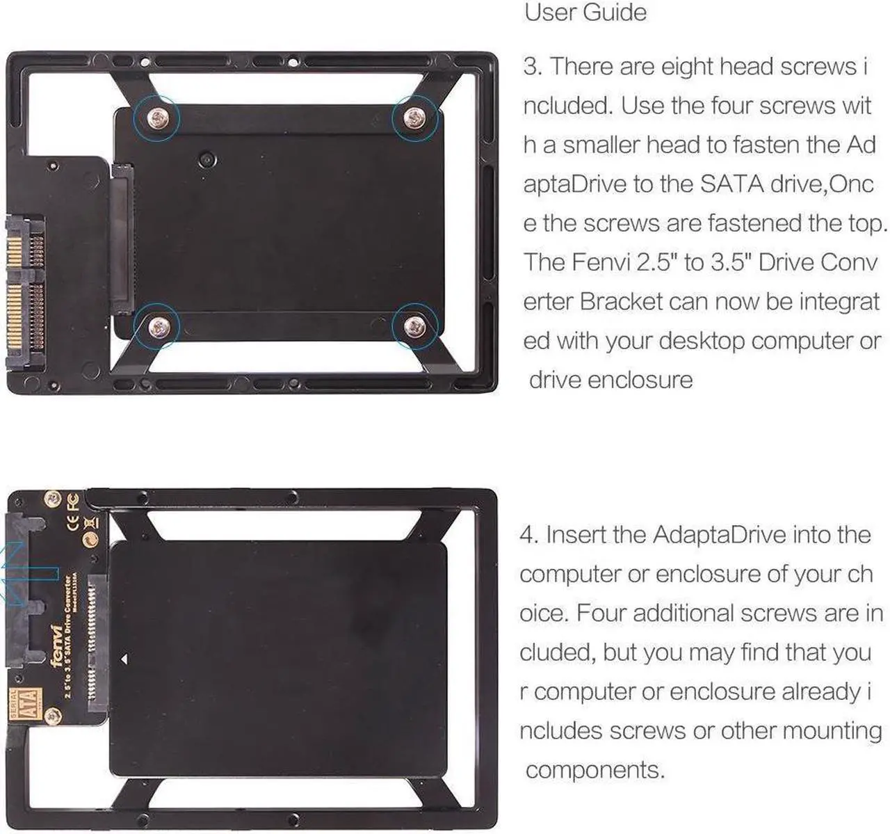Alt view image 7 of 7 - 2.5'' SSD & SATA Hard Drive to Desktop 3.5'' SATA Bay Converter Adapter Mounting Kit
