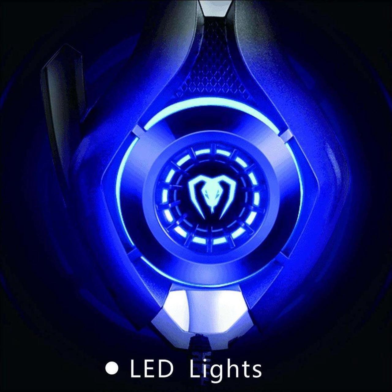 Alt view image 5 of 7 - Gaming Headset for PS4, Xbox One Controller, PC, Over Ear Headphones with Noise Cancelling Mic, Soft Memory Earmuffs, LED Light, Stereo Bass Surround Sound for Nintendo Switch Laptop Mac