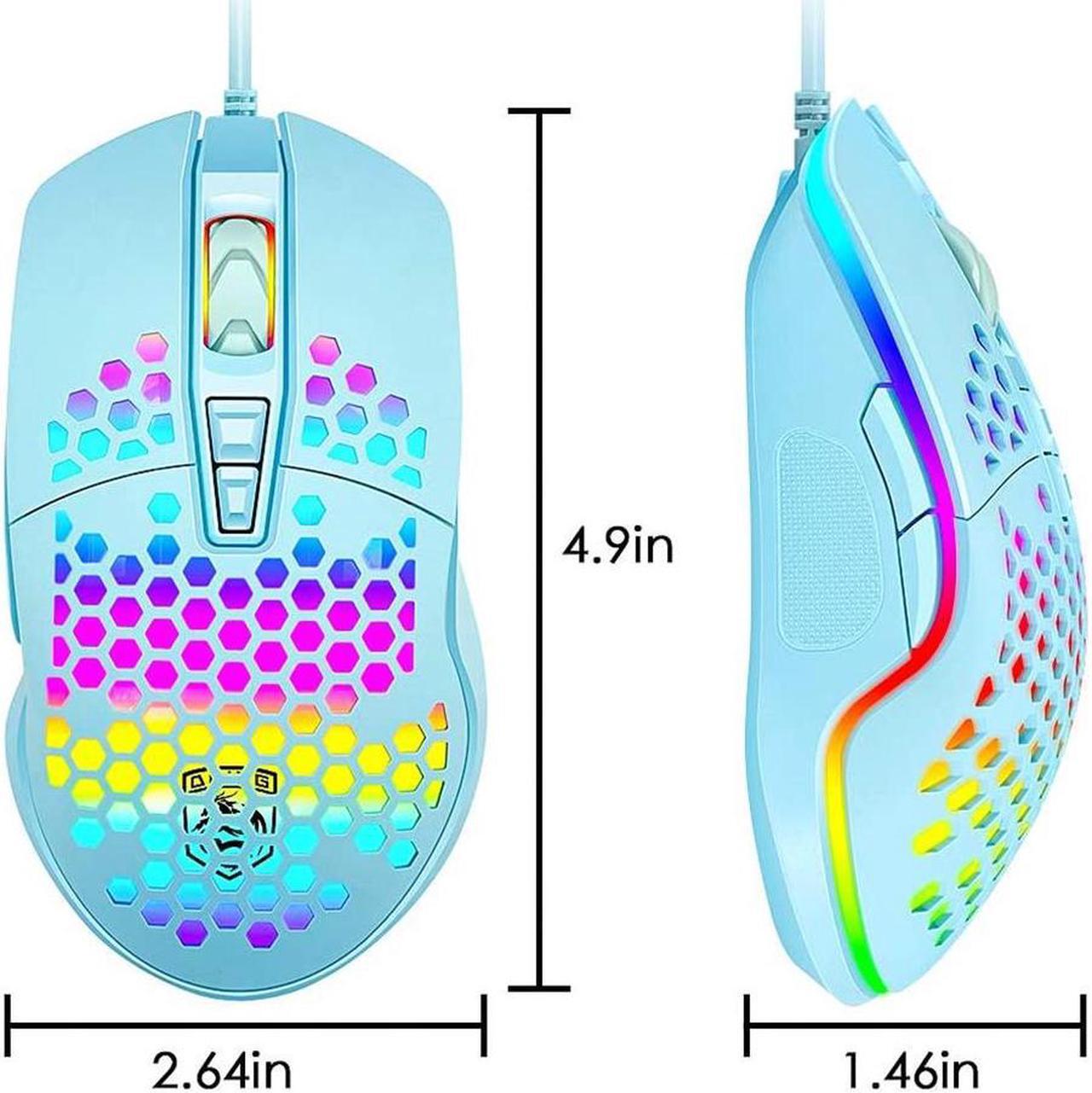 Alt view image 7 of 7 - Lightweight Gaming Mouse Wired Hollow RGB Streamer 6400 DPI Programming Optical Sensor Pixert 3325 78G for PC X-Box PS4 Gamer