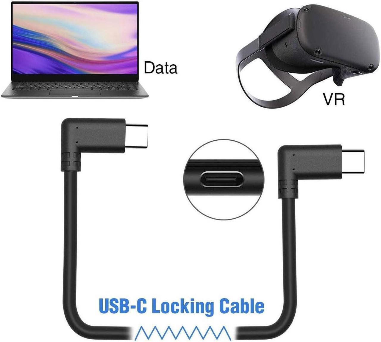 Alt view image 3 of 7 - 10Feet / 3M Oculus Quest Cable, USB C to USB Type C Cable 3A 90 Degree Type C Quick Charge Cable for Oculus Quest Link VR Quick Charge Cable for Phone Tablet Oculus Link Headset Cable (10ft)