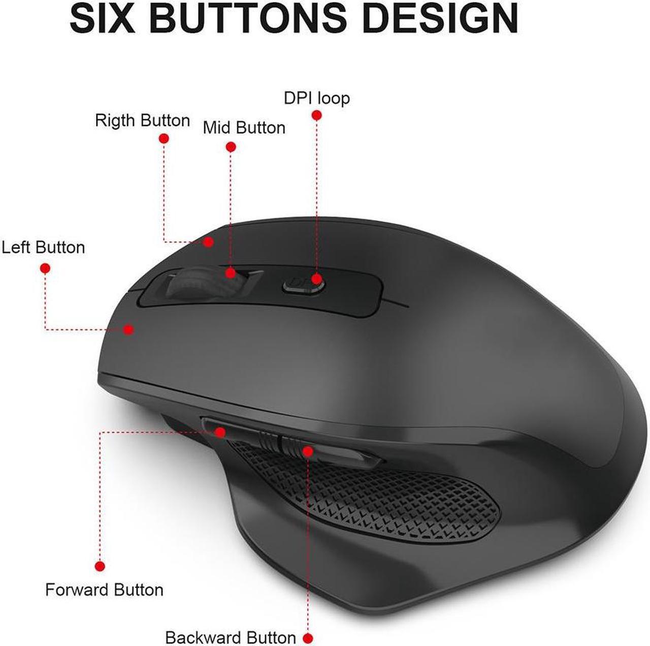 Alt view image 3 of 7 - Rechargeable 2.4G Wireless Mouse 6 Buttons Gaming Mouse for Gamer Laptop Desktop USB Receiver Silent Click Mute Mause