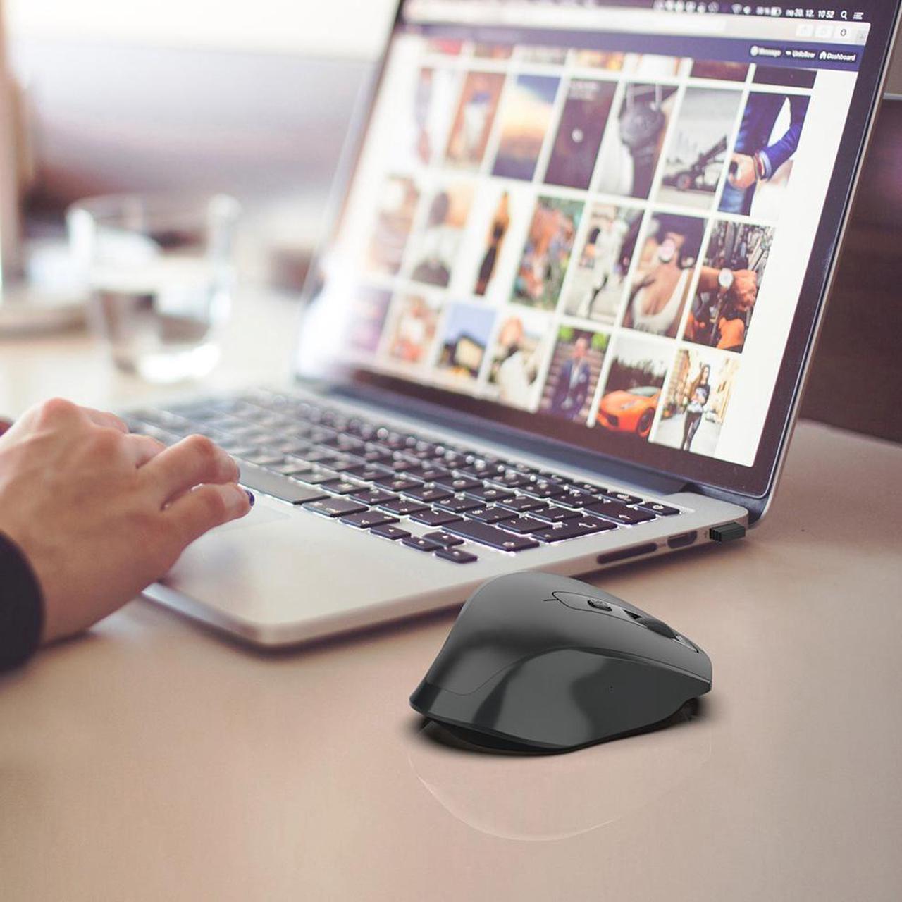 Alt view image 7 of 7 - Rechargeable 2.4G Wireless Mouse 6 Buttons Gaming Mouse for Gamer Laptop Desktop USB Receiver Silent Click Mute Mause