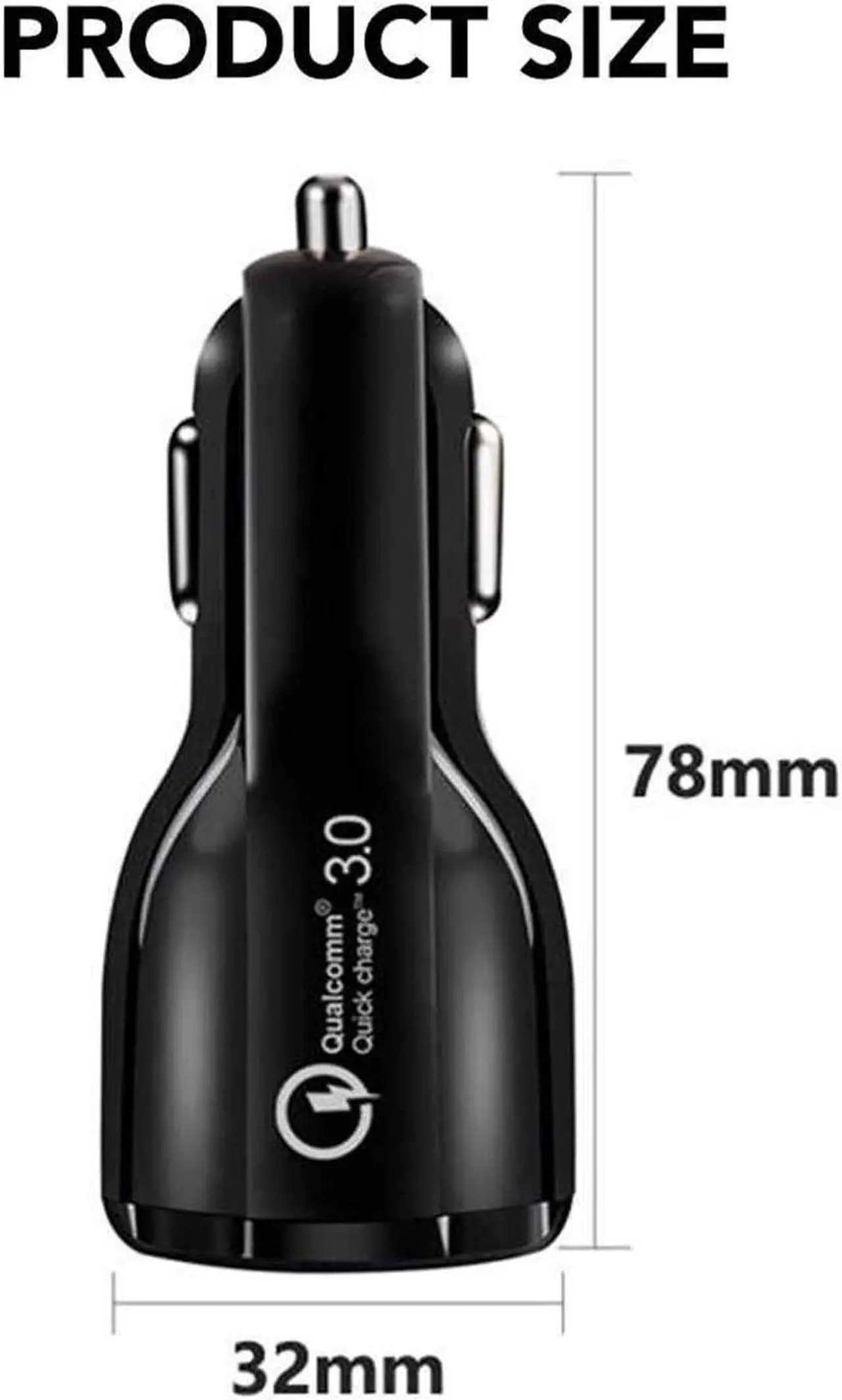 Alt view image 5 of 7 - Fast Charge USB Car Charger, Dual Port USB 3.0 Mini Car Phone Charger, 30W/ 5A Fast Charging Cigarette Lighter Adapter,Compatiible with iPhone, Samsung and Android phones