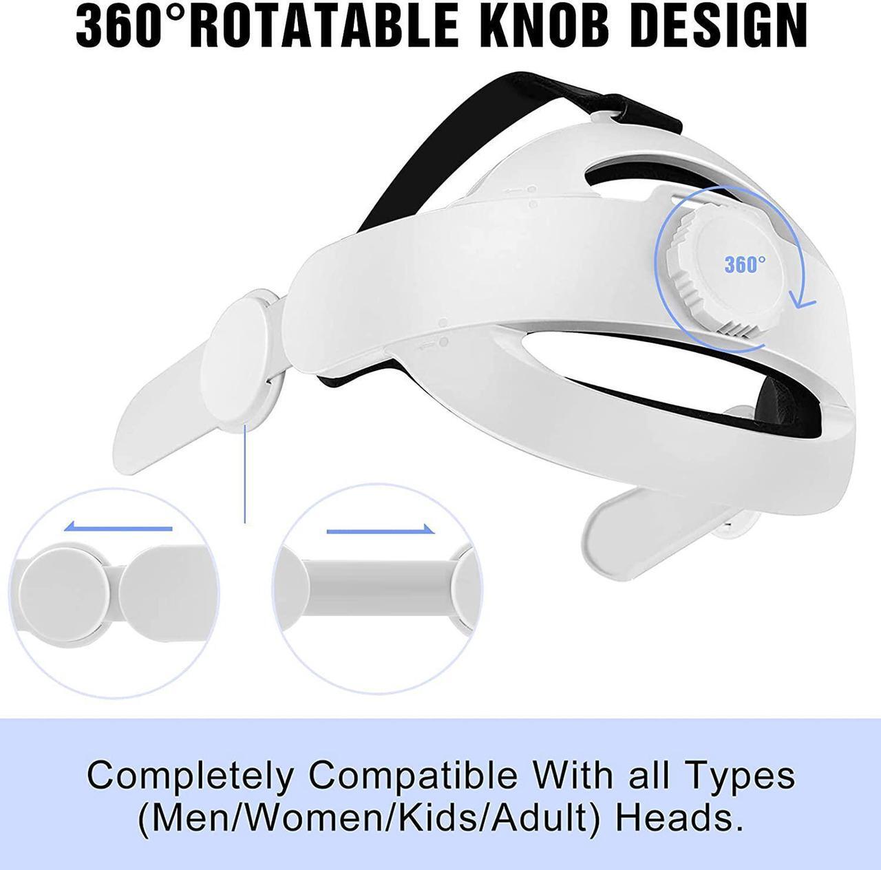 Alt view image 3 of 6 - Oculus Quest 2 Elite Strap Replacement - Adjustable Head Strap Headband Enhanced Support and Reduce Head Pressure in VR Gaming Headset - Halo Strap Accessories for Quest2