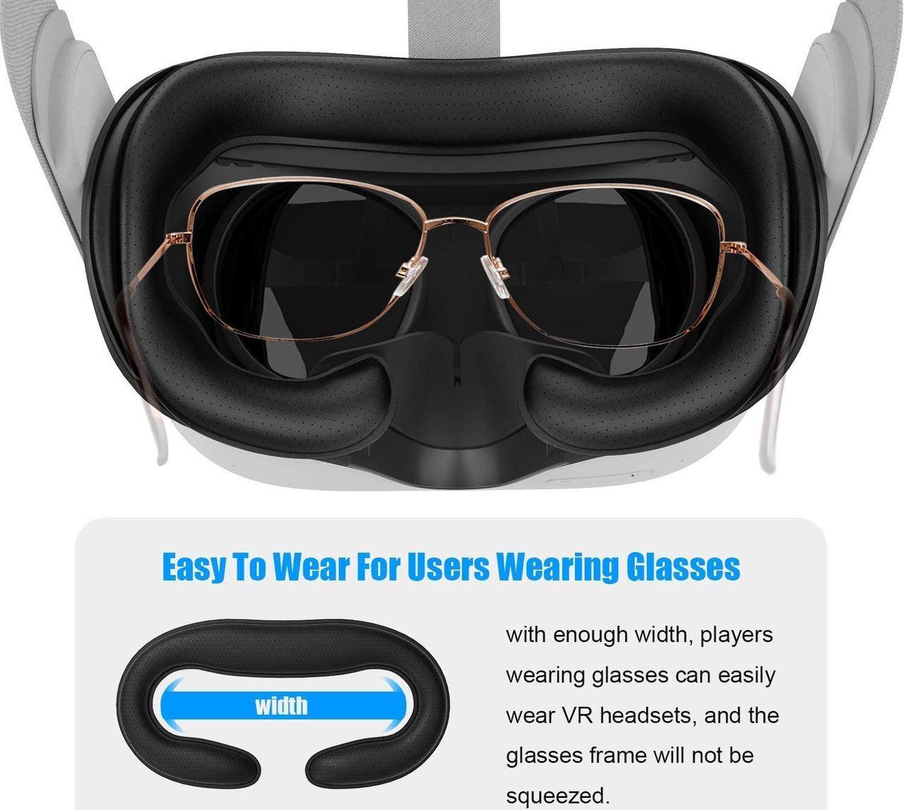 Alt view image 6 of 7 - Resilient VR Facial Vent Soft Interface Bracket & Anti-Leakage Light PU Leather Foam Face Cover Replacement Pad Custom Comfort Accessories 7-Piece Set for Oculus Quest 2 (7-in-1)