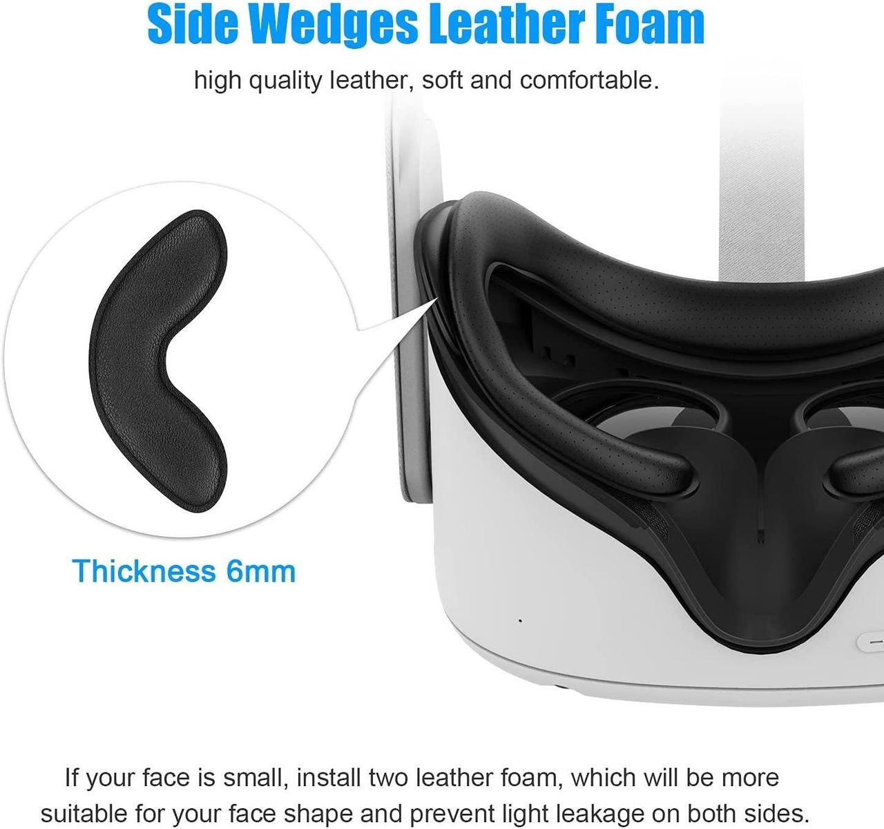 Alt view image 5 of 7 - Resilient VR Facial Vent Soft Interface Bracket & Anti-Leakage Light PU Leather Foam Face Cover Replacement Pad Custom Comfort Accessories 7-Piece Set for Oculus Quest 2 (7-in-1)