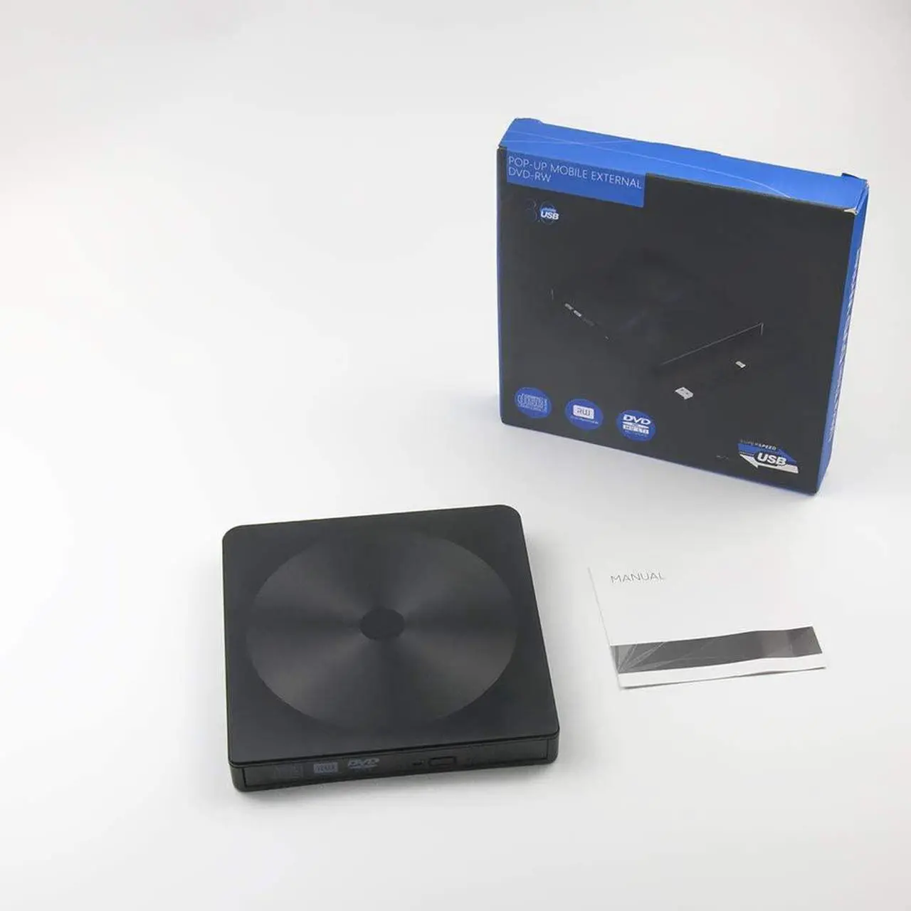 Alt view image 7 of 7 - External DVD CD drive with USB 3.0 and Type-C, TeamTech Portable DVD CD Burner, Plug & Play Superdrive for laptop, desktop, Mac, MacBook, Windows 10/8/7 / XP and Linux (Color: Black)