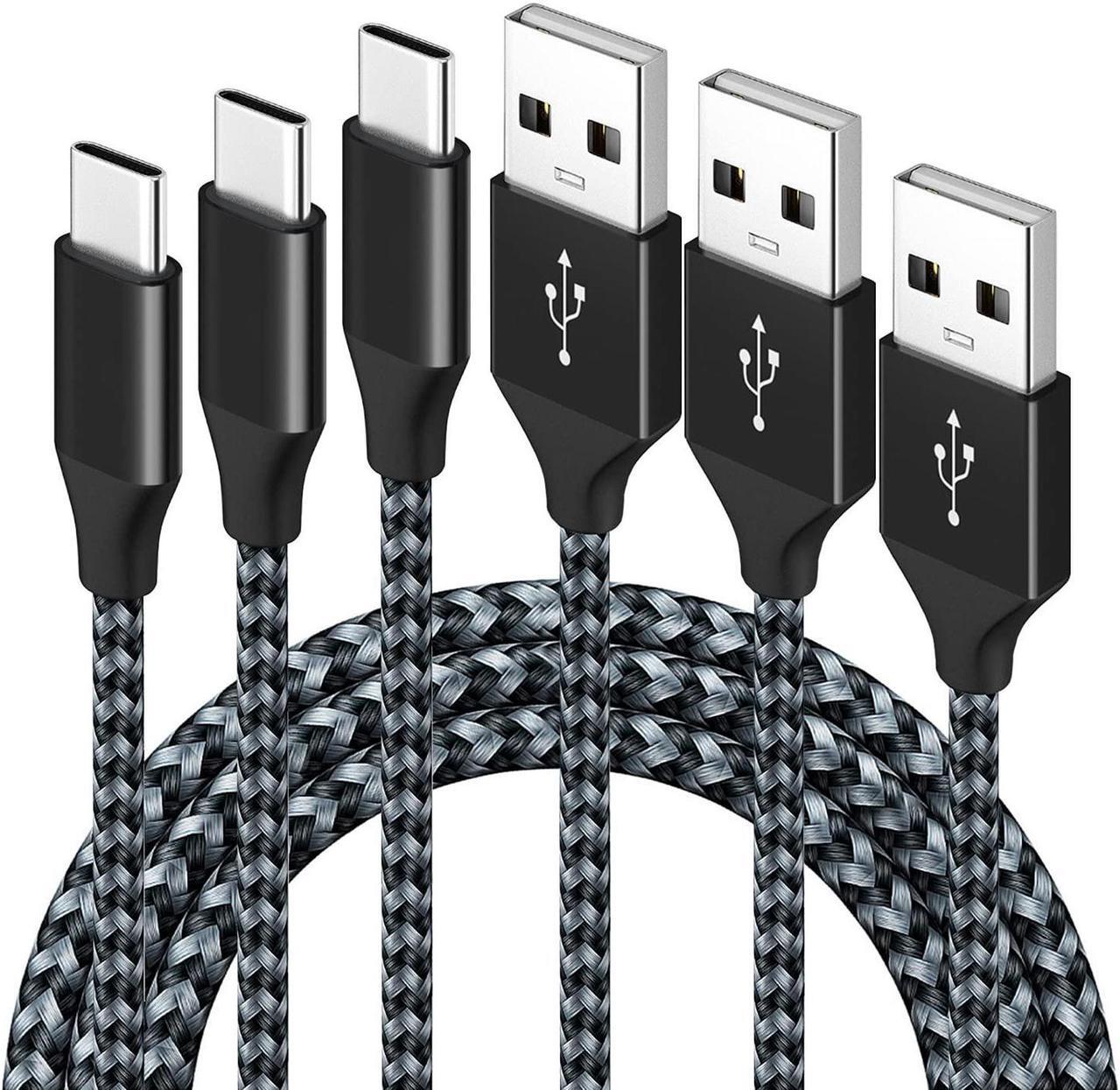 Main image of (3 Pack) USB C Cable 3.3ft/1M, Nylon Braided USB Type C Cable 3A Fast Charging USB-A to USB-C Metal Cord Data Sync Charger Cables for Galaxy Note Pixel PS5 Controller Switch Powerbank, 1m, Black