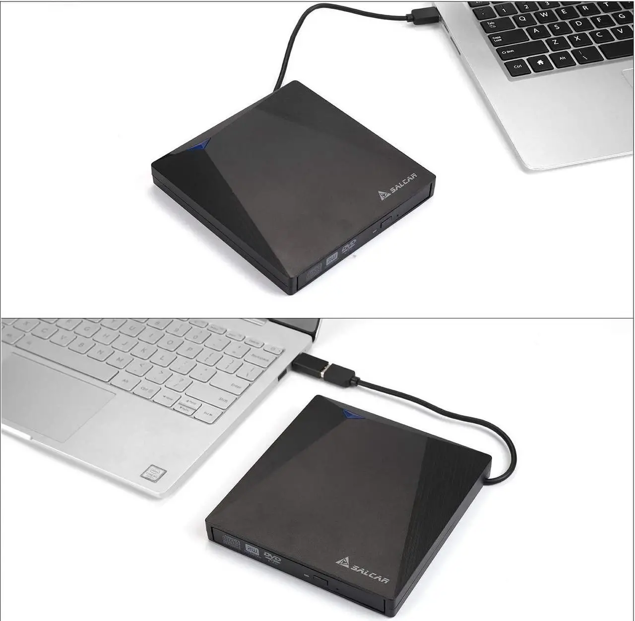 Alt view image 7 of 7 - [New] External CD DVD Drive, VersionTECH. USB 3.0 Type-C Portable Optical Superdrive Burner Player Writer CD DVD +/- RW, Compatible with Windows 10 8 7 XP Vista Mac OS System for Mac Pro Air Laptop