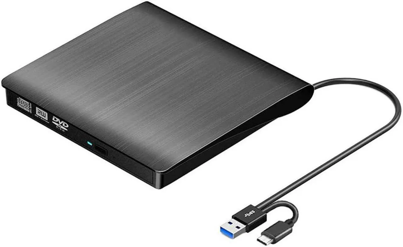 Alt view image 7 of 7 - USB 3.0 & USB-C External CD DVD Drive, Premium Portable CD/DVD +/-RW Drive/Writer/Burner Optical Player, Compatible for Windows 10 Laptop PC, MacBook Pro/Air, iMac, Mac OS (Upgraded Ver.)
