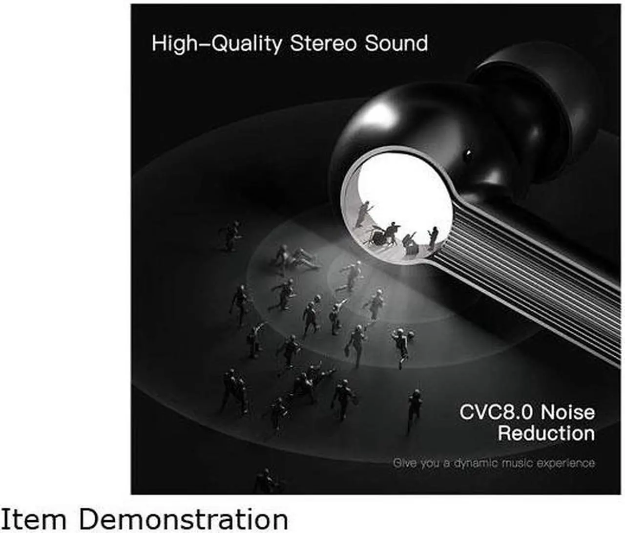 Alt view image 4 of 5 - Wireless Earbuds Bluetooth Headphones with Mic cVc 8.0 Noise Reduction Touch Control Wireless Earphones IPX7 Waterproof Stereo Sound Long Playtime for Running Sport Travel (Black)