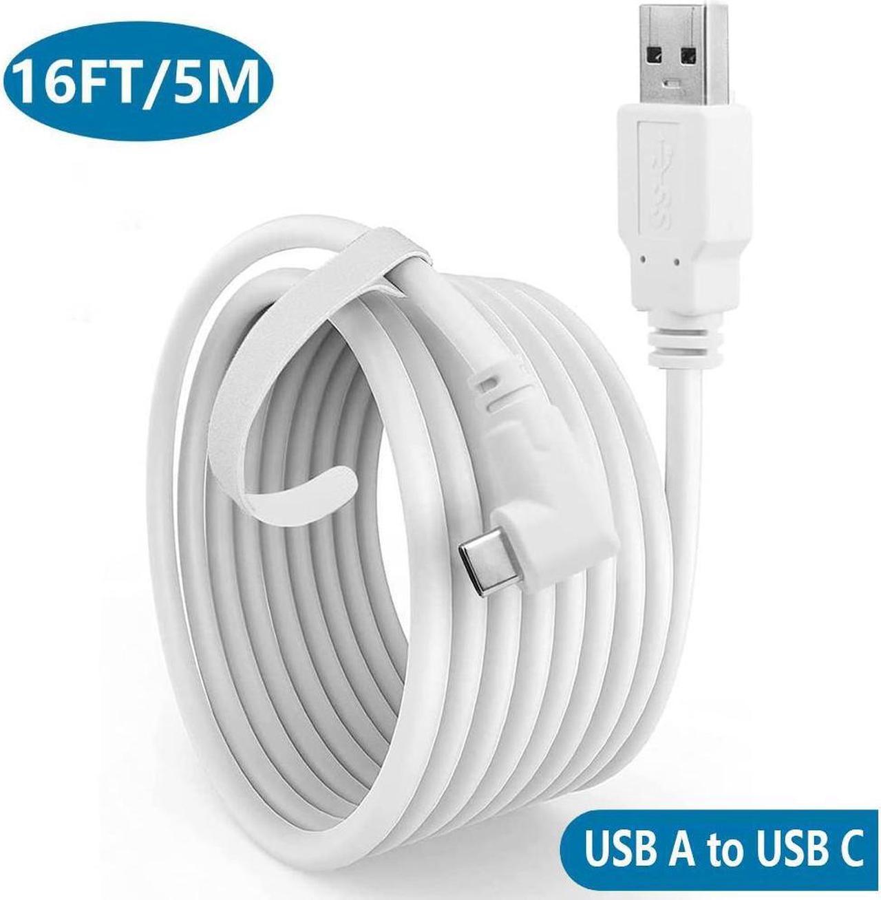 Main image of 16Ft/5M USB 3.0 to USB C Cable for Quest 2, VR Link Charging Cable Power Cord to PC for Oculus Meta Quest 2/1 VR Headset Gaming PC Steam VR USB A to USB C High Speed 5Gbps Data Transfer Charger Cord