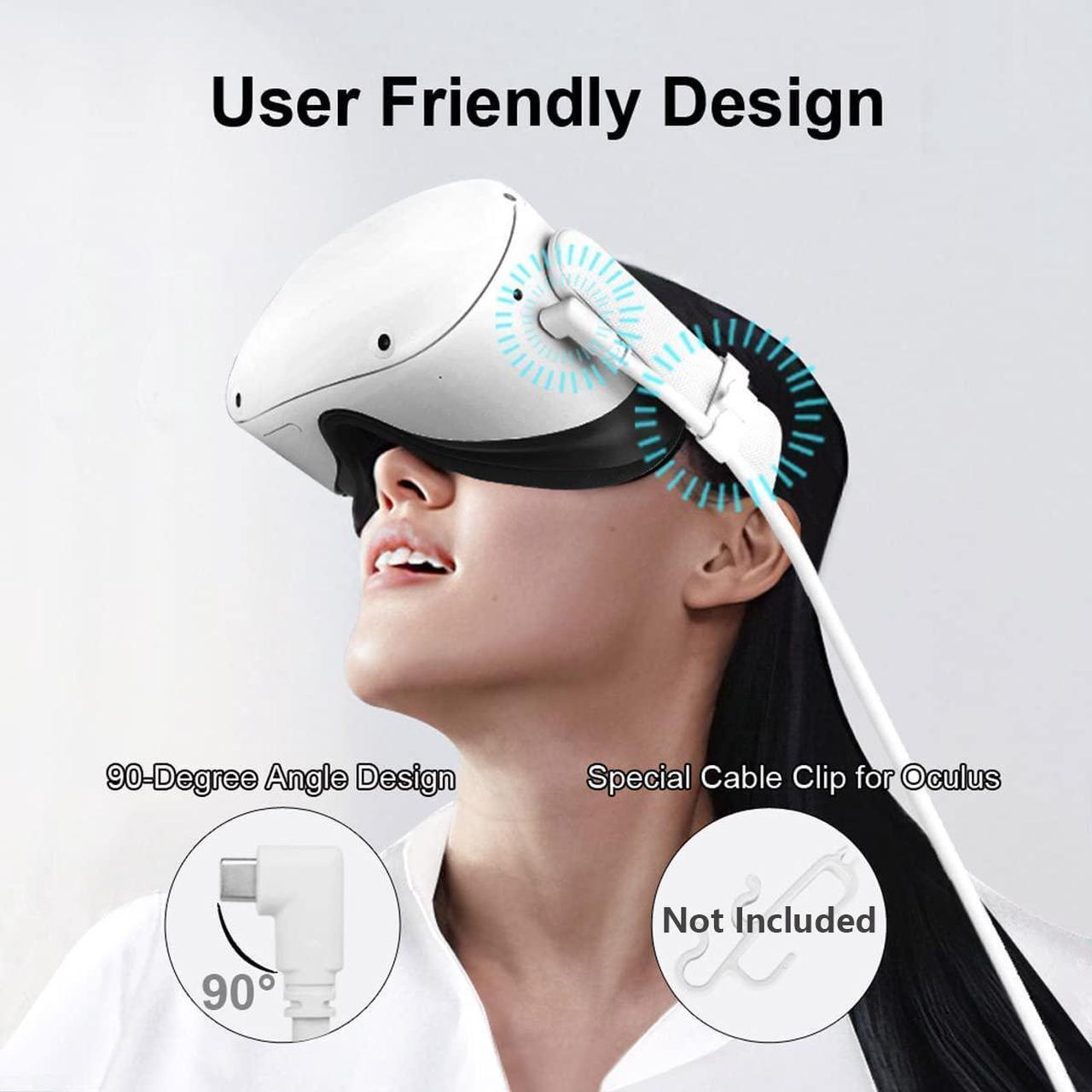 Alt view image 2 of 7 - 16Ft/5M USB 3.0 to USB C Cable for Quest 2, VR Link Charging Cable Power Cord to PC for Oculus Meta Quest 2/1 VR Headset Gaming PC Steam VR USB A to USB C High Speed 5Gbps Data Transfer Charger Cord