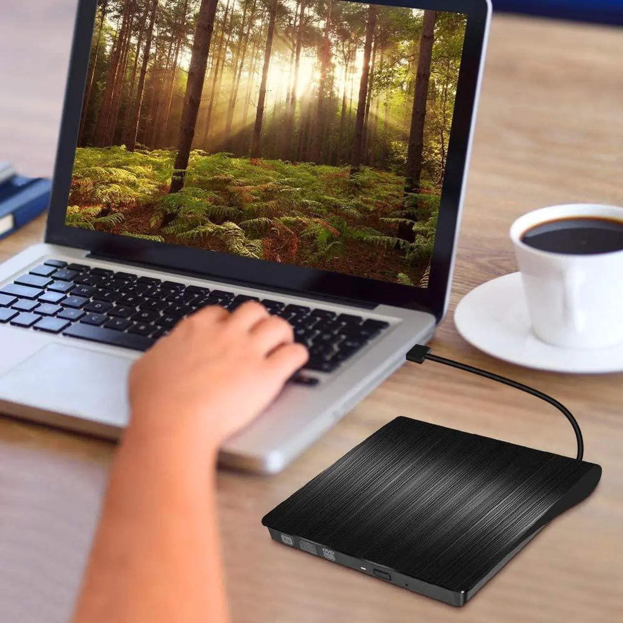 Alt view image 7 of 7 - External CD DVD Drive USB 3.0, Premium Portable DVD/CD ROM +/-RW Optical Drive Burner Writer Player for Windows 10/8/7, Linux, Mac OS Laptop Desktop, MacBook Pro/Air, iMac