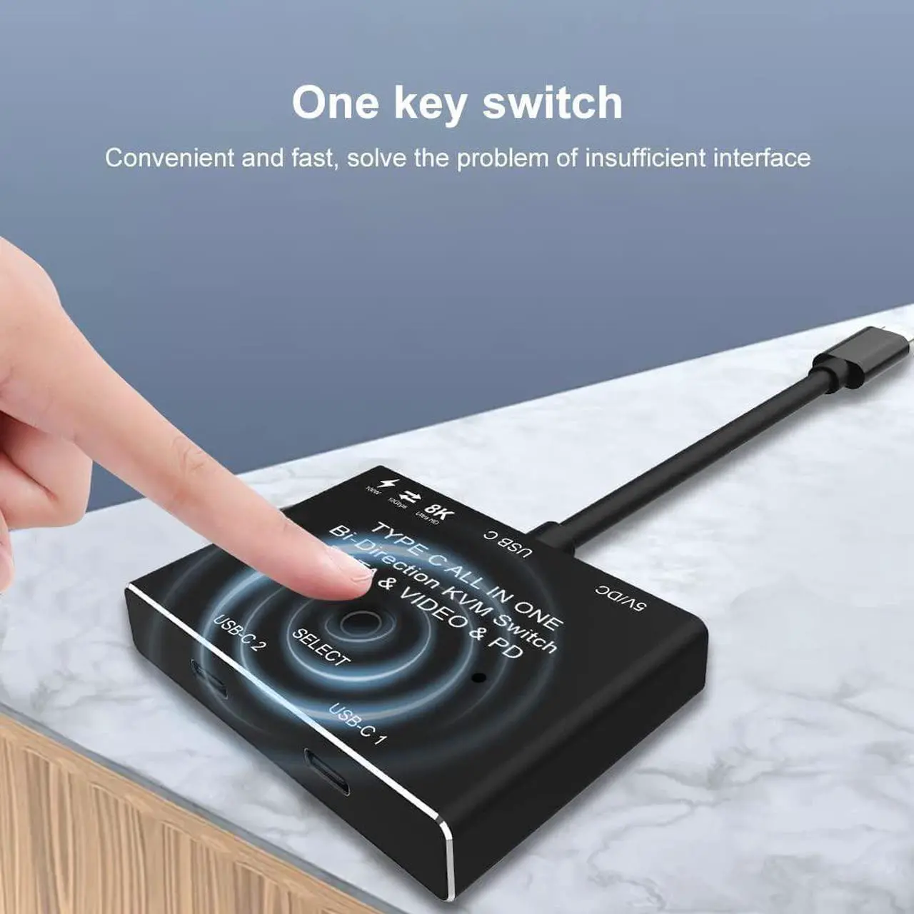 Alt view image 3 of 7 - USB-C Splitter Type-C 8K Switch USB 3.1 C Gen 2 Cable for Video Bi-Direction (2 in 1 Out, 1 In 2 Out) 8K@60Hz 4K@120Hz Power Delivery 100W 10Gbps Data Transfer Multi-Function USB C Splitter Converter
