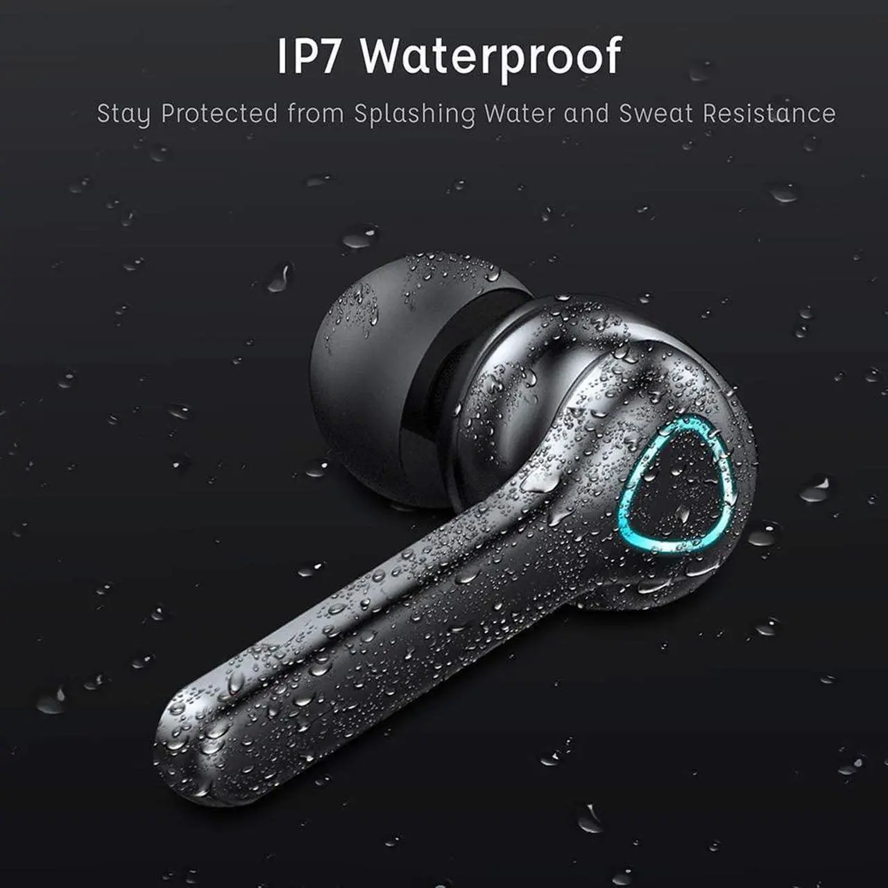 Alt view image 5 of 7 - Ture Wireless Earbuds, TWS Wireless Earphone with CVC 8.0 Noise Reduction, Bluetooth 5.0 Headphones with HD HiFi Stereo, IPX7 Waterproof Bluetooth Earphones, Touch Control, Built-in Mic, 30H Playtime