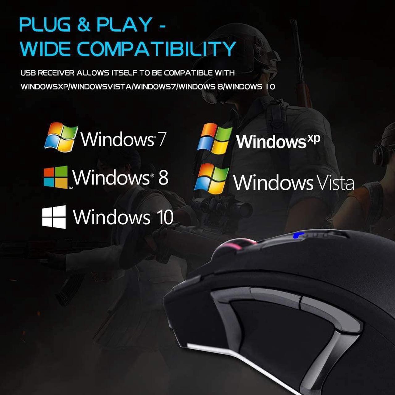 Alt view image 4 of 7 - Gaming Mouse with 14 Programmable Buttons, 10000 DPI High Precision Laser, Ergonomic Optical RGB Gaming Mice - Weight Tuning Set for Windows PC Gaming