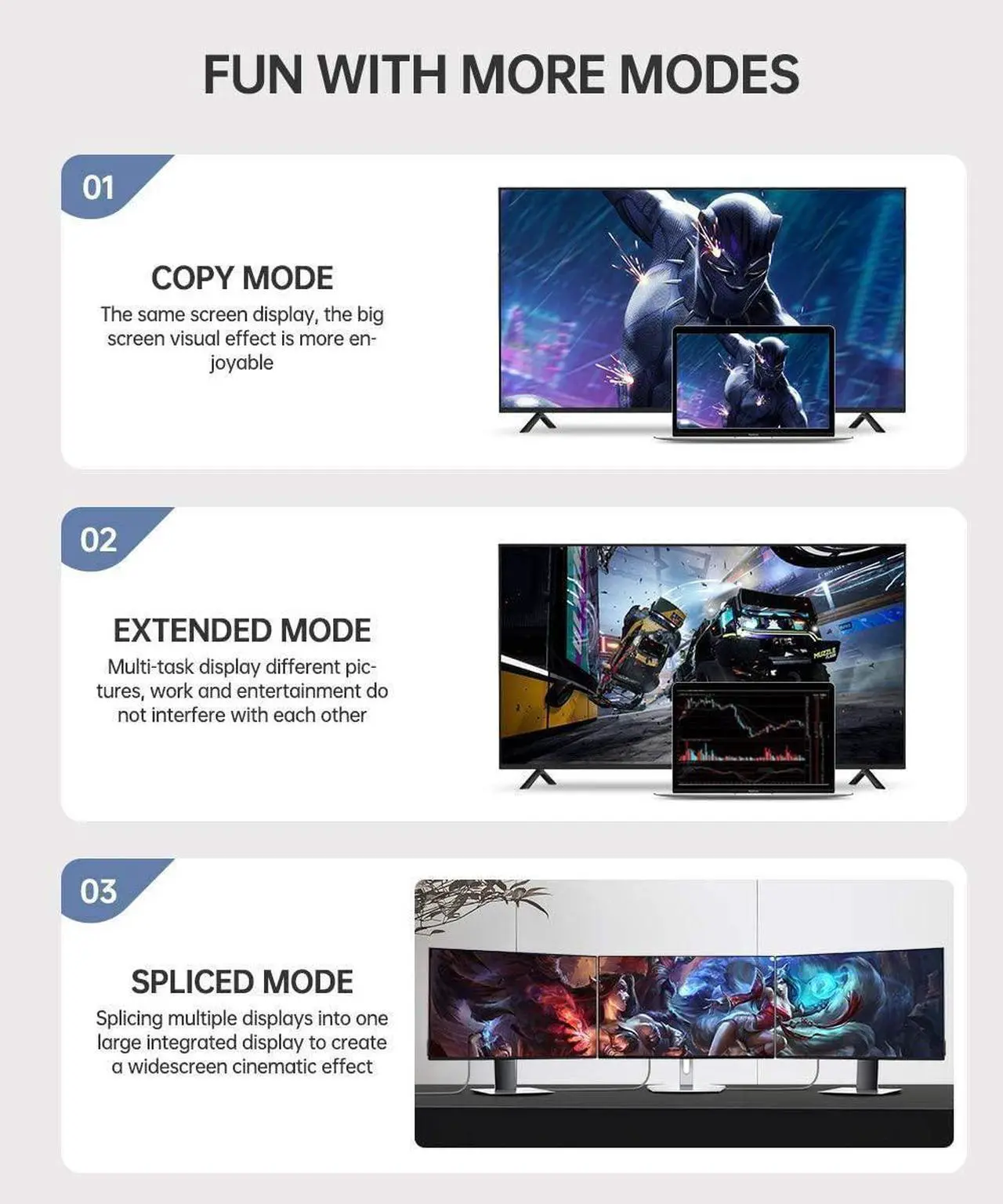 Alt view image 6 of 7 - DP1.4 Cable, 8K DisplayPort Cable 6.6FT (8K@60Hz, 4K@144Hz, 1080P@240Hz) Ultra DP2DP Braided Cord, HBR3 Support 32.4Gbps, Compatible for Gaming Laptop TV PC Computer Monitor, Black 6.6 ft.