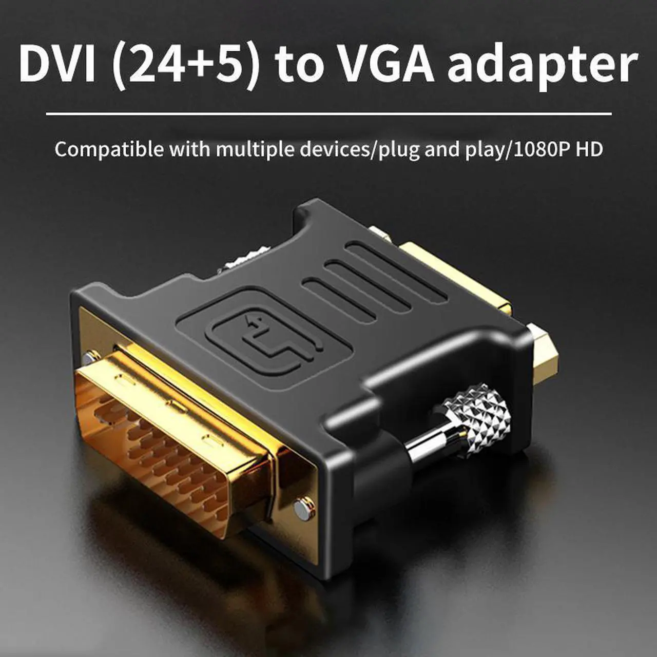 Alt view image 2 of 7 - [2-Pack] 1080P DVI To VGA Adapter, DVI to VGA Adapter Convertor For PC Computer Display Screen Projector TV DVI 24+5 Pin to VGA Adaptor