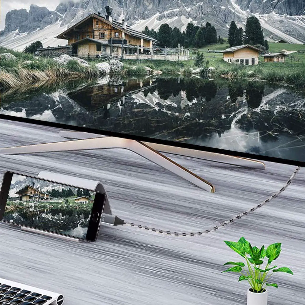 Alt view image 4 of 7 - USB C to DisplayPort 1.4 Cable [8K@60Hz, 4K@144Hz 120Hz, 2K@240Hz], Type C 3.1 to DP 1.4 Cable, [32.4 Gbps, Thunderbolt 3 Compatible] for MacBook Pro M1 M2, Mac Studio, Mac Mini, XPS, 3.3ft