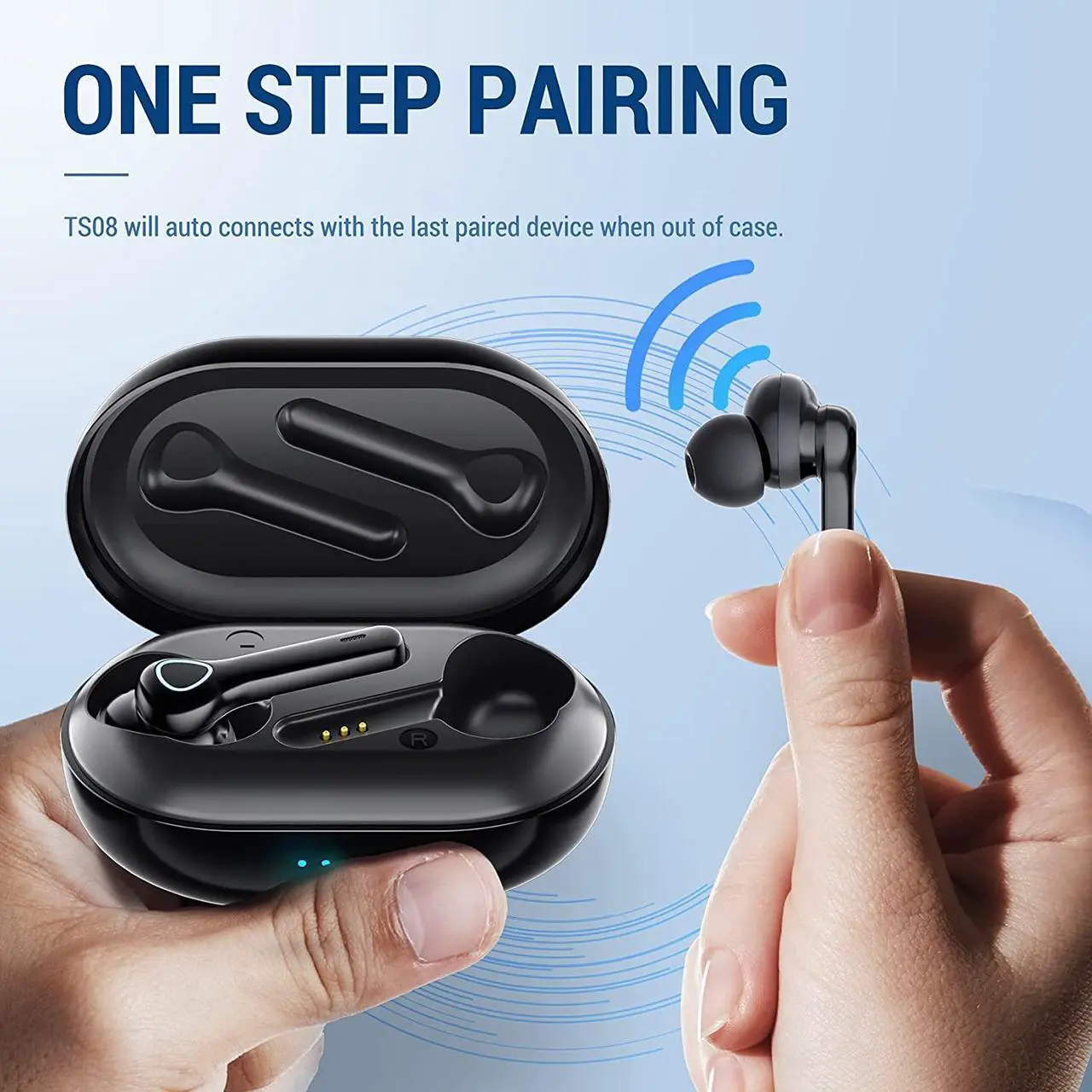 Alt view image 2 of 7 - True Wireless Earbuds, 35H Playtime, Volume Control, Bluetooth Headphones 5.0 Mini Stereo Headset with 4 Microphones, IPX7 Waterproof, Hi-Fi Sound, in Ear Earphones with Charging Case