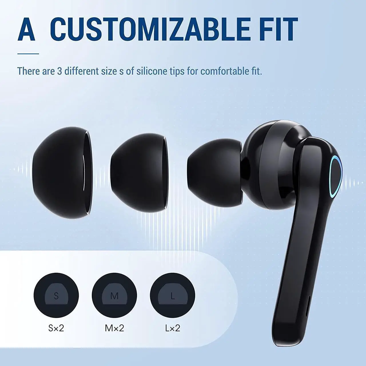 Alt view image 4 of 7 - True Wireless Earbuds, 35H Playtime, Volume Control, Bluetooth Headphones 5.0 Mini Stereo Headset with 4 Microphones, IPX7 Waterproof, Hi-Fi Sound, in Ear Earphones with Charging Case