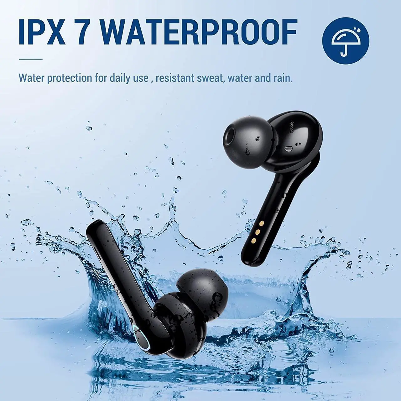 Alt view image 5 of 7 - True Wireless Earbuds, 35H Playtime, Volume Control, Bluetooth Headphones 5.0 Mini Stereo Headset with 4 Microphones, IPX7 Waterproof, Hi-Fi Sound, in Ear Earphones with Charging Case