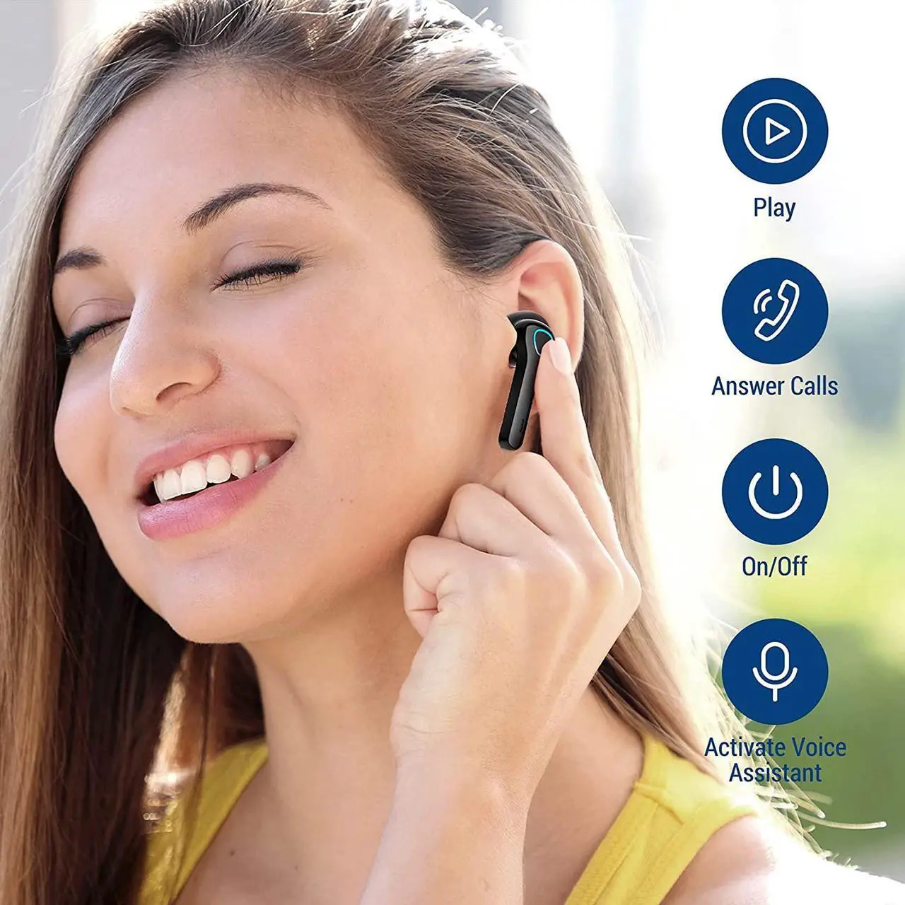 Alt view image 7 of 7 - True Wireless Earbuds, 35H Playtime, Volume Control, Bluetooth Headphones 5.0 Mini Stereo Headset with 4 Microphones, IPX7 Waterproof, Hi-Fi Sound, in Ear Earphones with Charging Case