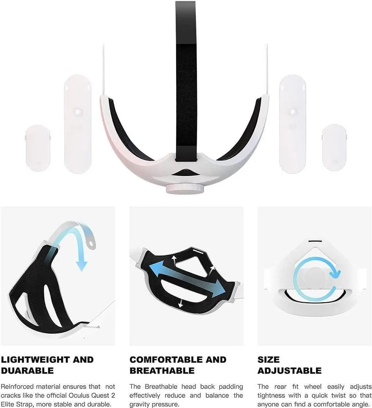 Alt view image 4 of 7 - Adjustable Head Strap for Oculus Quest 2, Replacement for Quest 2 Elite Strap Accessories for Enhanced Support and Comfort in VR Gaming,Suitable for Children and Adults (VR Headset Not Included)