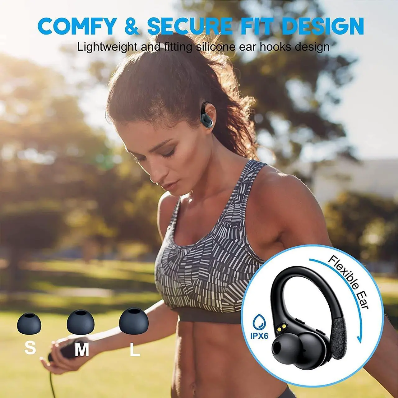 Alt view image 7 of 7 - Ture Wireless Earbuds, 75Hrs Playtime Bluetooth 5.1 Headphones, True Wireless Earphones with Digital Display & CVC 8.0 Noise Cancelling, Waterproof Headset with Mic for Sports, Running, Workout