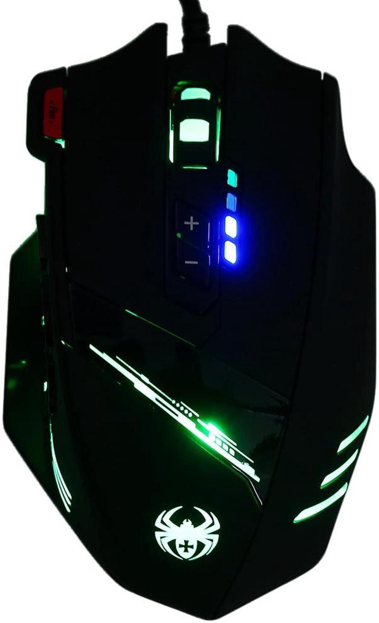 Alt view image 3 of 7 - Zelotes 12 Programmable Buttons MMO Gaming Mouse,8 Adjustable Weights,4000 DPI (Up to 8000DPI by the Software),Multi-Modes LED lights USB Wired Mice for Gamer,PC,Laptop,Computer,Black