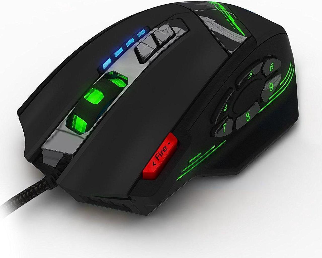 Alt view image 5 of 7 - Zelotes 12 Programmable Buttons MMO Gaming Mouse,8 Adjustable Weights,4000 DPI (Up to 8000DPI by the Software),Multi-Modes LED lights USB Wired Mice for Gamer,PC,Laptop,Computer,Black