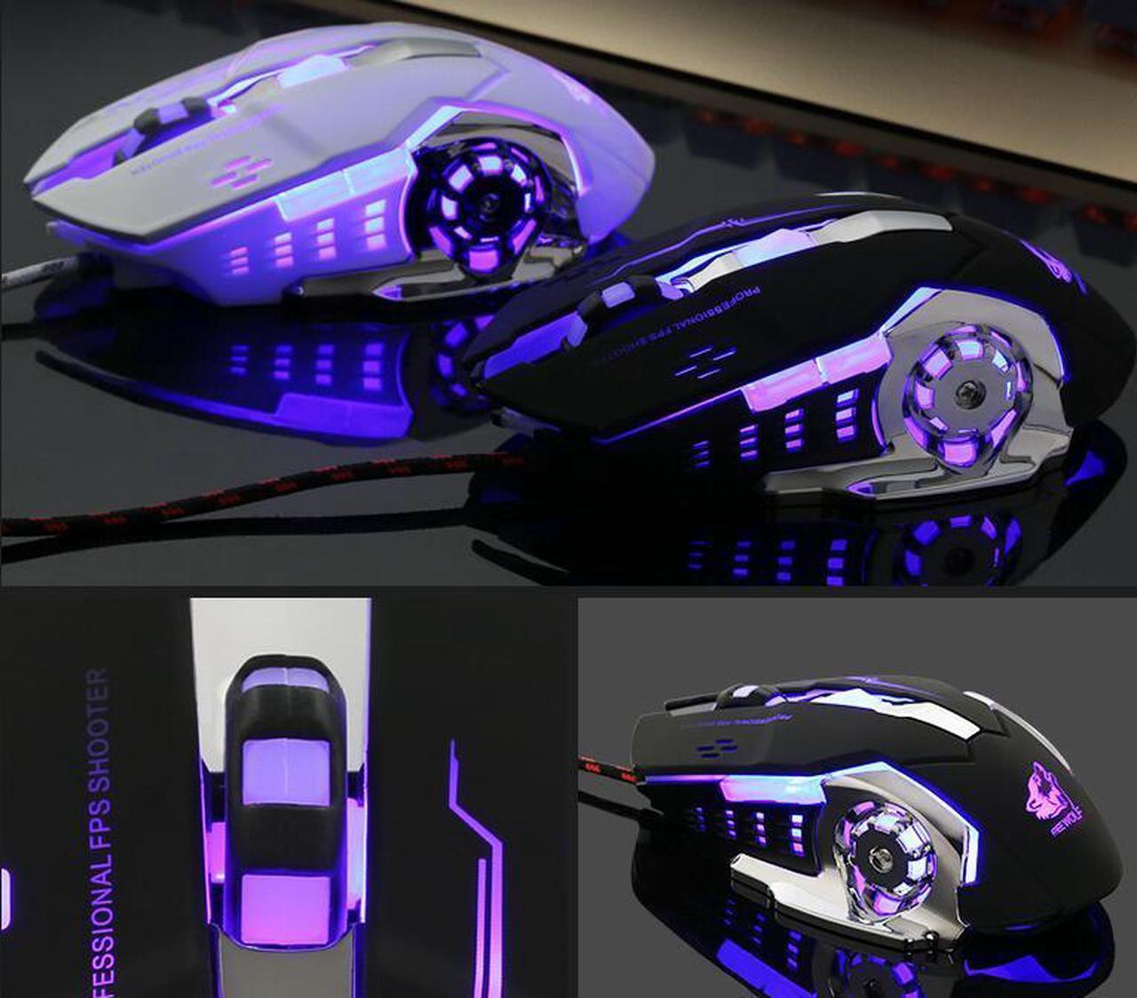 Alt view image 4 of 5 - Wired Gaming Mouse, 4000 DPI Metal Base Gaming Mouse Mice for PC Laptop Cuomputer Macbook Gamer White