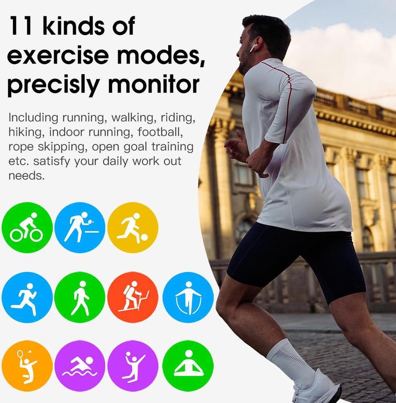 Alt view image 3 of 7 - Smart Watch Men Women Bracelet IP68 Waterproof Swim Full Touch Screen Smartwatch ECG Heart Rate Blood Pressure for Android IOS Phone