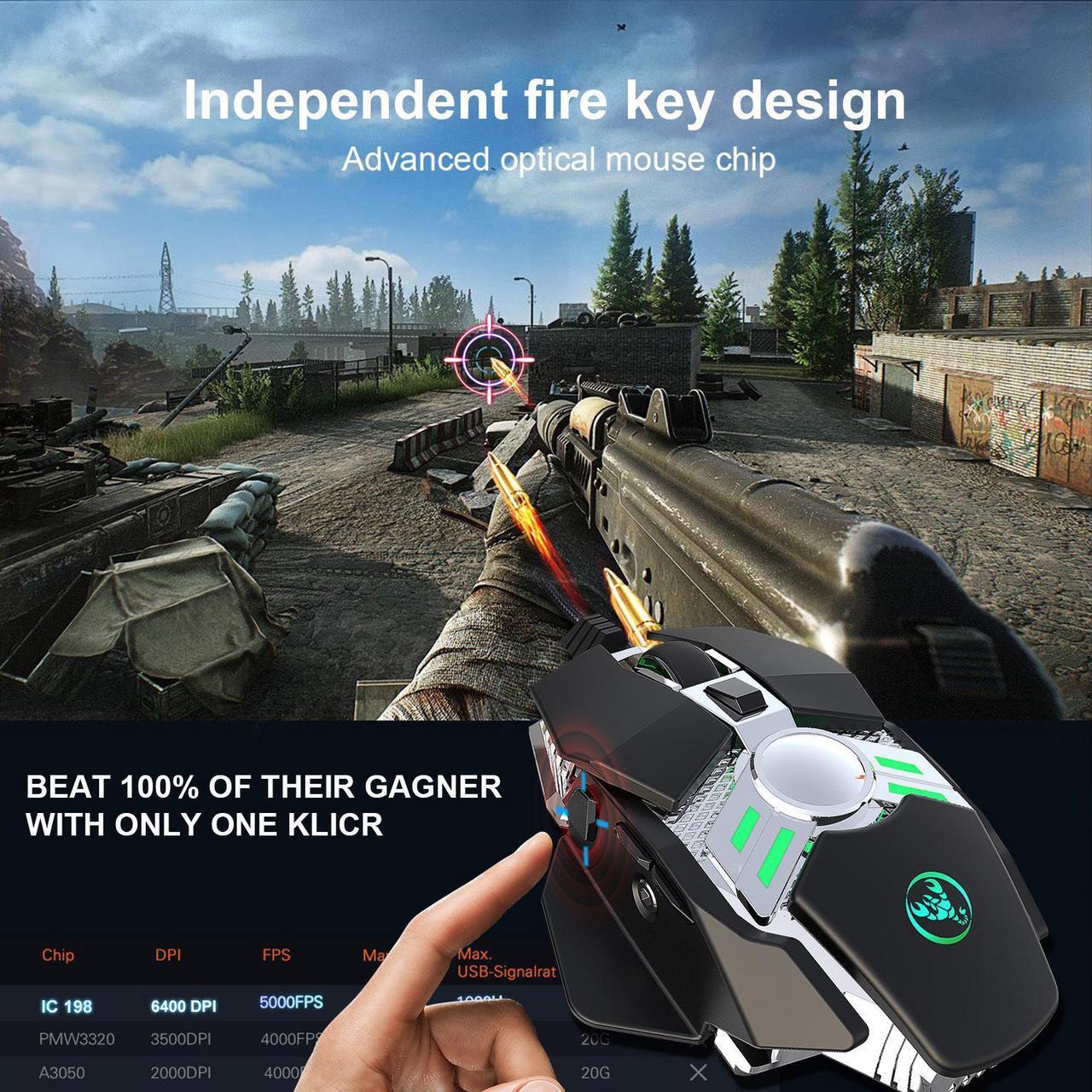 Alt view image 5 of 7 - Wired Gaming Mouse 6400DPI 7Key Macro Definition Programmable Wired Mouse Gamer Mice Breathing light for Computer Laptop PC PUBG