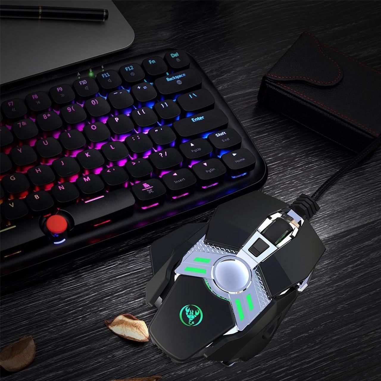 Alt view image 7 of 7 - Wired Gaming Mouse 6400DPI 7Key Macro Definition Programmable Wired Mouse Gamer Mice Breathing light for Computer Laptop PC PUBG