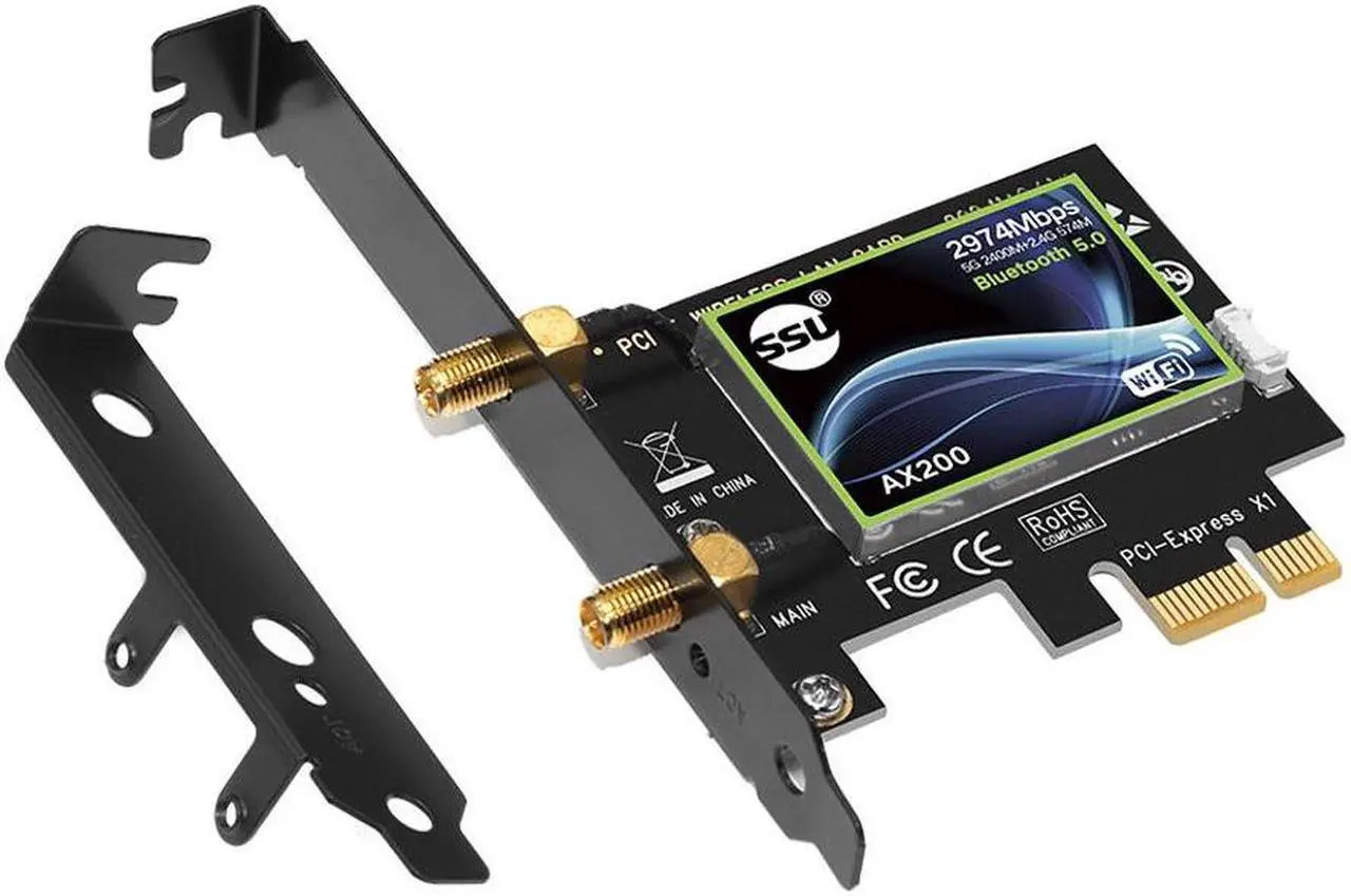 Alt view image 6 of 7 - Dual Band PCI Express WiFi Card Gigabit for Intel AX200 2.4G/5Ghz 802.11Ac/Ax 5.0 Bluetooth Adapter Only Support Window10