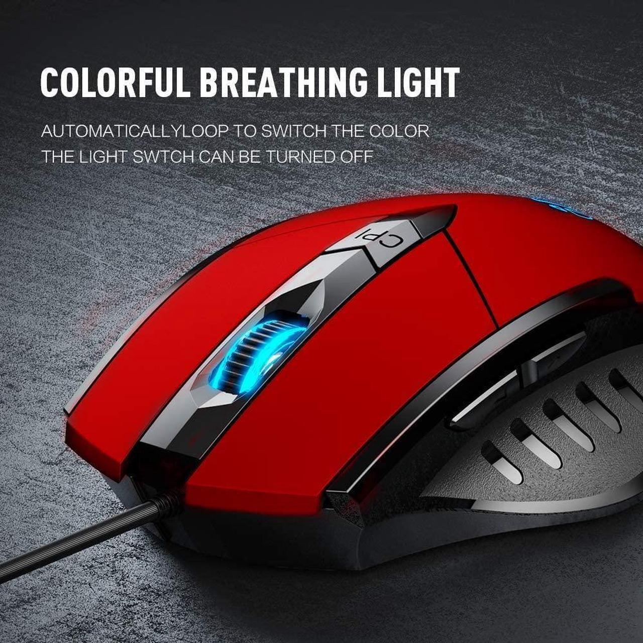 Alt view image 6 of 7 - Wired Gaming Mice with 6 Button Silent Click Ergonomic Mouse USB 1.5m Cable Computer Mouse Gamer Mice Silent Click 4000DPI Optical Mouse for PC Laptop
