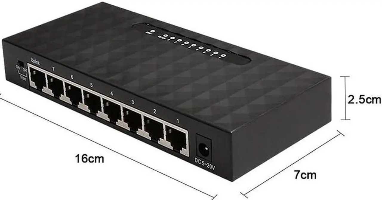 Alt view image 7 of 7 - New 8-Port Gigabit Ethernet Switch 10/100/1000Mbps RJ45 Ports (Auto MDI/MDIX) Plug and Play Power Saving Desktop Switch