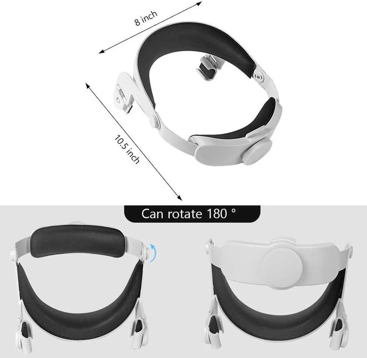 Alt view image 6 of 7 - Adjustable Head Strap for Oculus Quest 2 VR Headset, Head Cushion Compatible for Oculus Quest VR Gaming Headset, Comfortable Virtual Reality Accessories