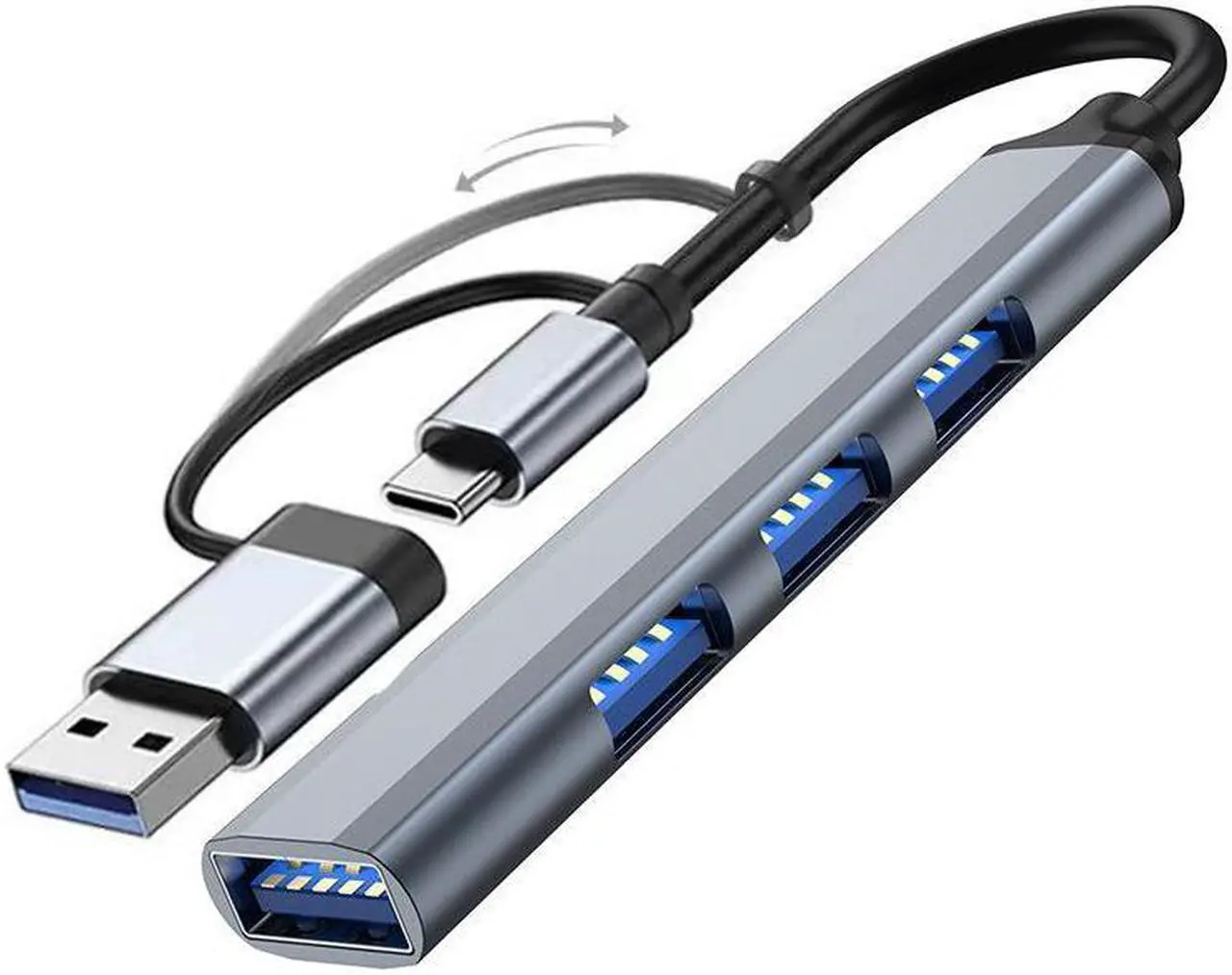 Main image of USB C to USB Hub 4 Ports (1x USB3.0, 3x USB2.0) , Type C to USB 3.0 Hub Ultra Slim USB Splitter for M-a-c-B-ook Pro/Air Surface Pro USB Flash Drive, 4-in-1 Docking Station USB C Hub for Laptop